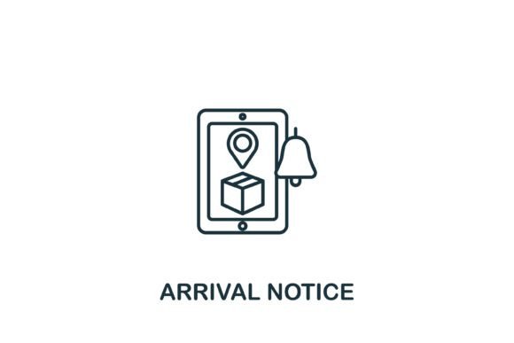 Arrival Notice Icon: A Versatile Graphic for Modern Design Projects
