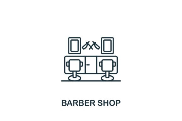 Barber Shop Icon: A Simple Graphic for Stylish Handmade Designs