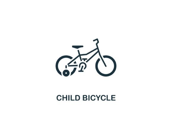 Child Bicycle Icon: A Versatile Graphic Design Asset for Modern Branding