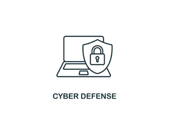 Cyber Defense Icon: A Modern Graphic Design Asset for Content Creators