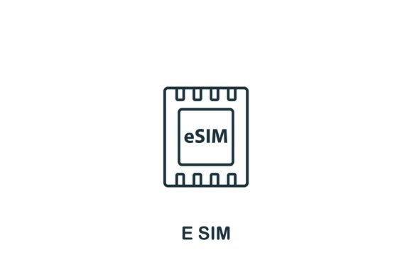 E Sim Icon: A Modern Graphic Design Asset for Creative Projects