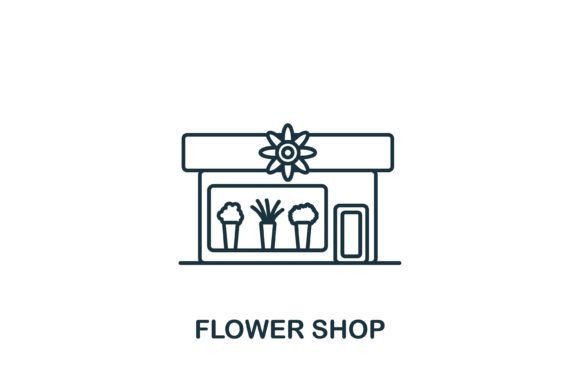Flower Shop Icon: A Versatile Graphic Design Asset for Creative Projects