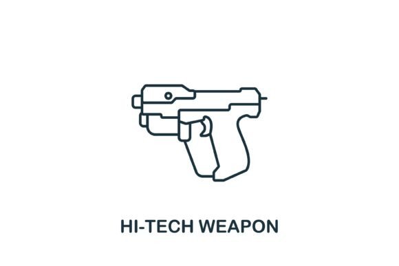 Hi-Tech Weapon Icon: A Modern Design Asset for Content Creators