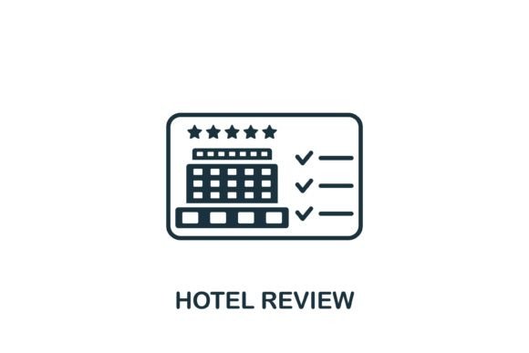Hotel Review Icon: A Versatile Graphic Design Asset for Modern Branding