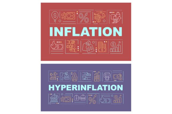 Inflation Word Concepts Banner Set for Graphic Templates