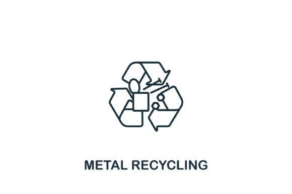 Metal Recycling Icon: A Versatile Graphic Design Asset for Handmade Creations