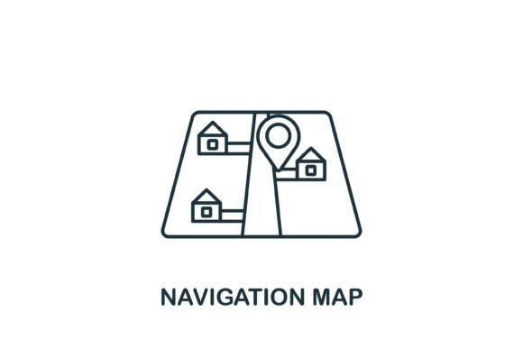 Navigation Map Icon Graphics for Real-World Crafting Projects