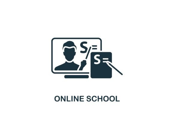 Online School Icon – A Simple Graphic Design Asset for Commercial Use