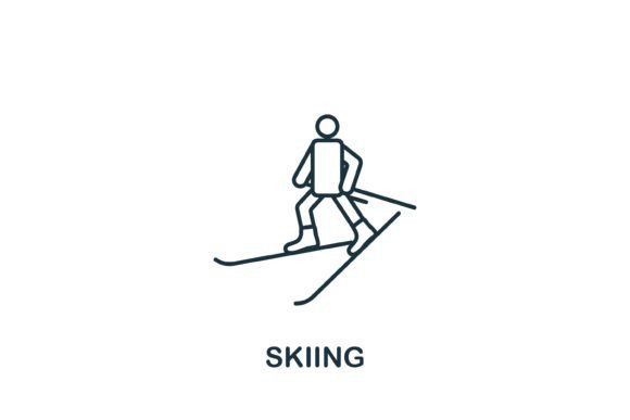Skiing Icon: A Versatile Graphic Design Asset for Modern Visual Projects