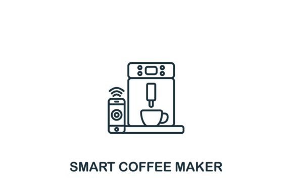 Smart Coffee Maker Icon for Handmade and Graphic Design Projects