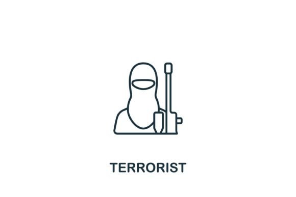 Terrorist Icon: A Bold Graphic Design Asset for Local Business Branding
