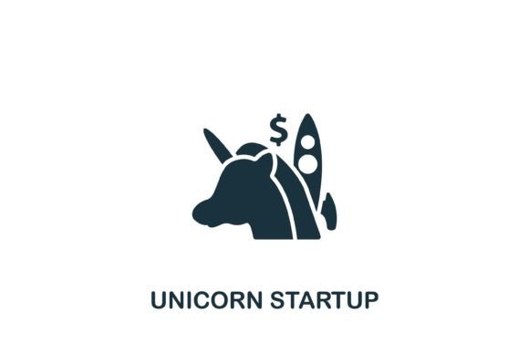 Unicorn Startup Icon: A Modern Graphic Design Asset for Local Business Branding