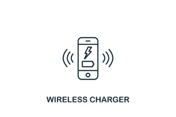 Wireless Charger Icon: A Modern Graphic Design Asset for Local Business Branding